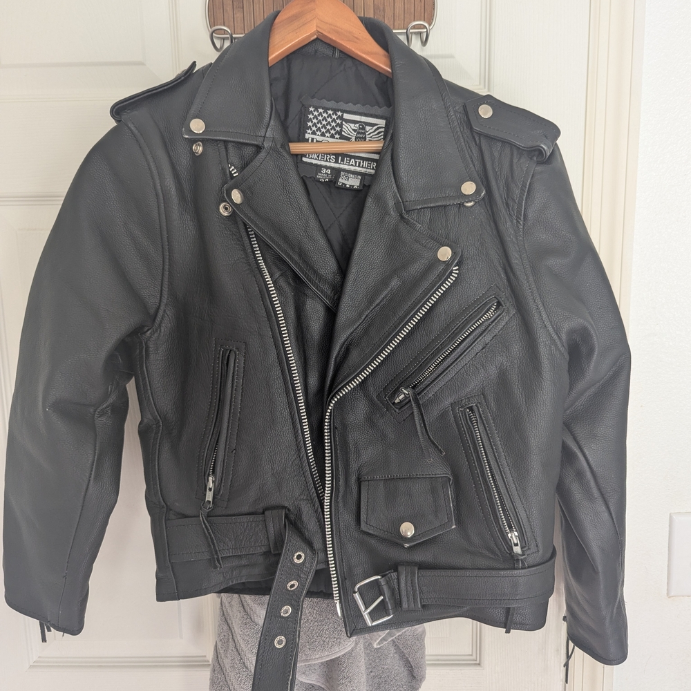 Classic Black Leather Biker Jacket